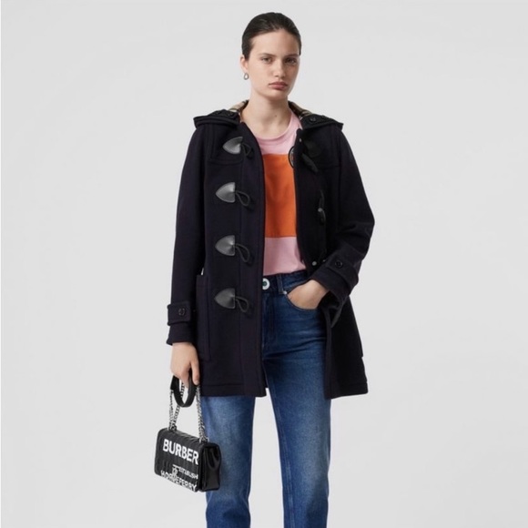 Vintage Burberry London Wool Duffle Coat with Hood Novacheck Lining - Picture 2 of 16